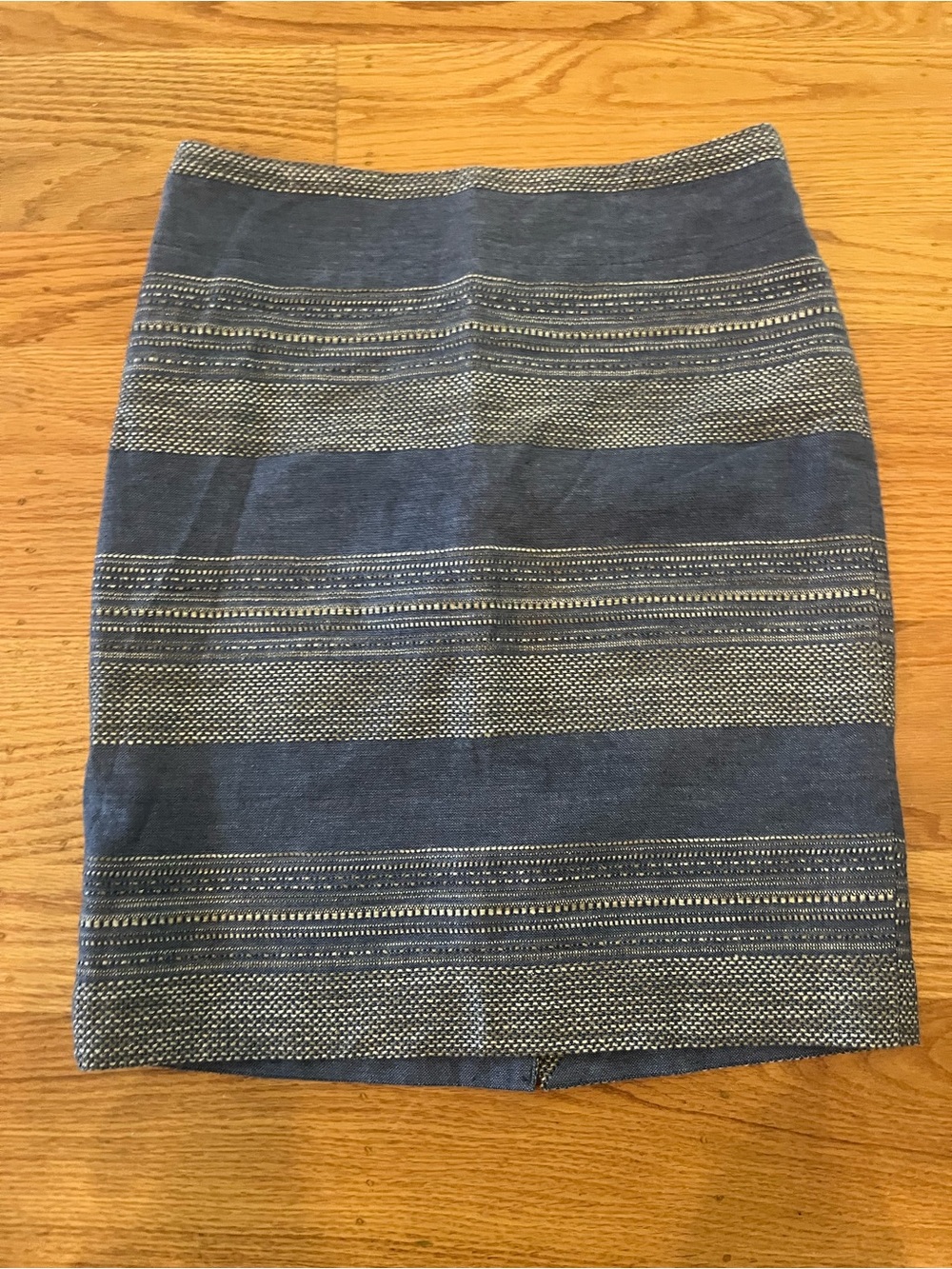 Blue Striped Pencil Skirt - Women's